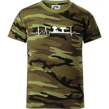 Chlapecké oblečení EKG houbař - Dětské maskáčové triko - 104-110cm / 3-4 roky ( Zelený maskáč )