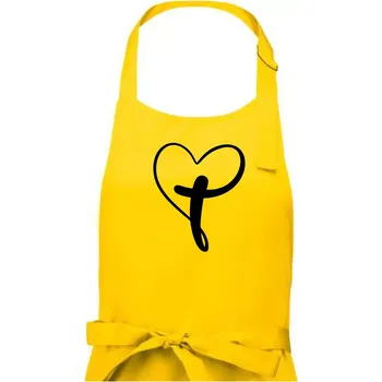 Kuchyňská zástěra Jesus srdce - Pánská zástěra na vaření - Univerzální velikost ( Žlutá )
