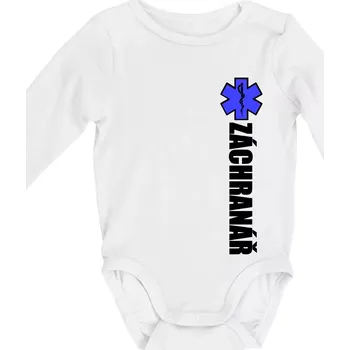 Záchranář - hvězda - Body kojenecké s dlouhým rukávem - Dlouhý r. 3-6 měs ( Bílá )