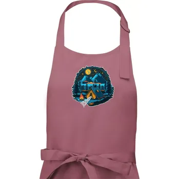 Kuchyňská zástěra Jeseníky pod stanem - Dámská zástěra na vaření - Univerzální velikost ( Starorůžová )