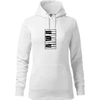 Dámská mikina Klávesy svisle - Mikina dámská Cape s kapucí - XL ( Bílá )