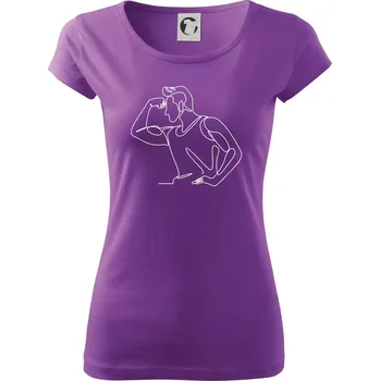 Dámské tričko Posilování biceps jedním tahem - Dámské triko Pure - XS ( Fialová )