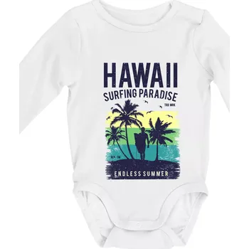 Kojenecké oblečení Hawaii - Body kojenecké s dlouhým rukávem - Dlouhý r. do 3 měs ( Bílá )