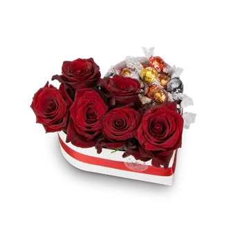 Dárková krabička Květinový box s mixem čokolád Astraia Střední - Belles Fleurs