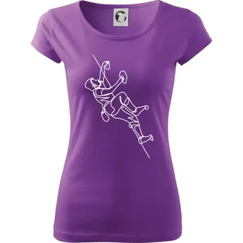 Dámské tričko Lezecká stěna jedním tahem - Dámské triko Pure - XS ( Fialová )