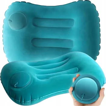 Polštář CESTOVNÍ POLŠTÁŘ NAFUKOVACÍ S PUMPIČKOU DO LETADLA, AUTA I NA KEMPOVÁNÍ