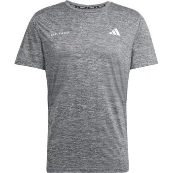 Pánské sportovní triko adidas OWN THE RUN MELANGE TEE M S Tmavě šedá, Bílá