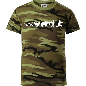 Chlapecké tričko Bojové umění od pravěku - Dětské maskáčové triko - 146 cm/10 let ( Zelený maskáč )