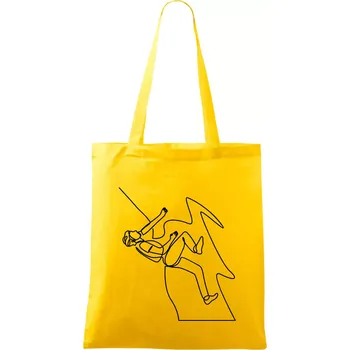Nákupní taška Lezec na skále jedním tahem - Taška bavlněná - 42 x 38 cm ( Žlutá )