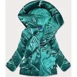 Zelená metalická krátká dámská zimní bunda puffer (omdl-022) odstíny zelené S (36)