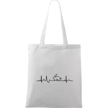 EKG králík - Taška bavlněná - 42 x 38 cm ( Bílá )