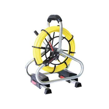 elektrický kabel 10048 Protahovací pero ze skelného vlákna, 60m, průměr 4,5mm, včetně navíjecího stojanu