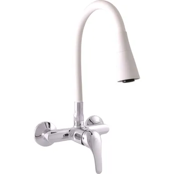 Slezák Rav Sázava sřezová baterie nástěnná 150 mm flexi ramínko ručka SÁZAVA – 3 bílá SA302.5/13CB