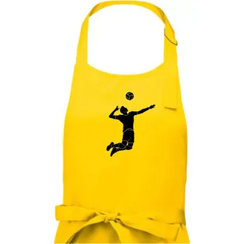 Kuchyňská zástěra Volejbal nápřah muž - Pánská zástěra na vaření - Univerzální velikost ( Žlutá )