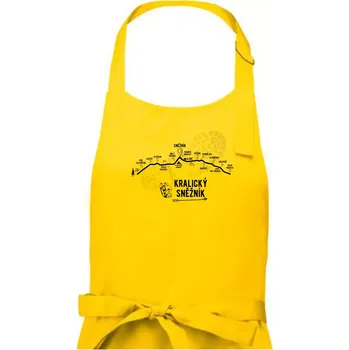 Kuchyňská zástěra Profil kopců - Kralický Sněžník - Pánská zástěra na vaření - Univerzální velikost ( Žlutá )