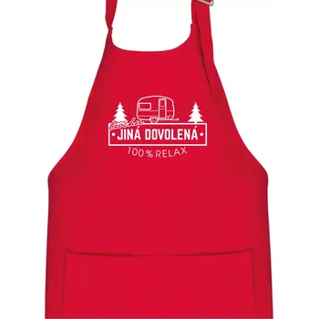 Kuchyňská zástěra Trochu jiná dovolená karavan - Dětská zástěra na vaření - Univerzální velikost ( Červená )