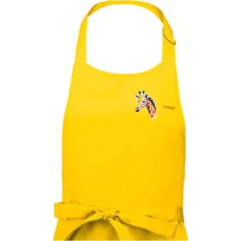 Kuchyňská zástěra Žirafa na prsu - Pánská zástěra na vaření - Univerzální velikost ( Žlutá )