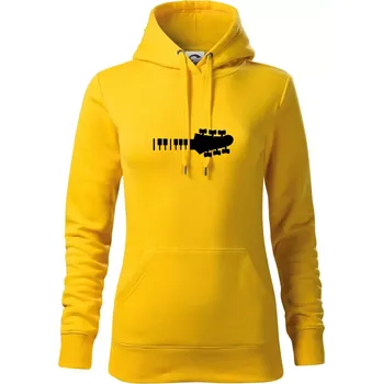 Dámská mikina Klávesy a kytara - Mikina dámská Cape s kapucí - 2XL ( Žlutá )