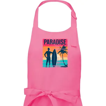 Kuchyňská zástěra Paradise - barevný čtverec - Pánská zástěra na vaření - Univerzální velikost ( Růžová )