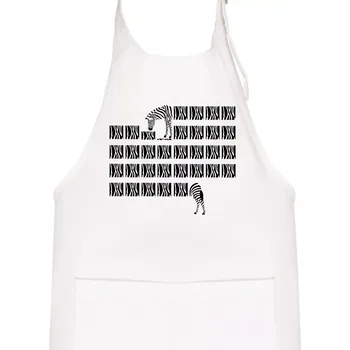 Kuchyňská zástěra Zebra dlouhá - Dětská zástěra na vaření - Univerzální velikost ( Bílá )