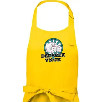 Kuchyňská zástěra Dědeček a vnuk - Pánská zástěra na vaření - Univerzální velikost ( Žlutá )