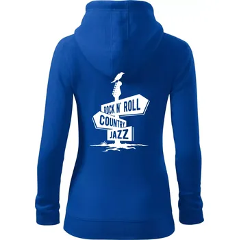 Dámská mikina Kytara rozcestník - Dámská mikina trendy zipper s kapucí - L ( Královská modrá )