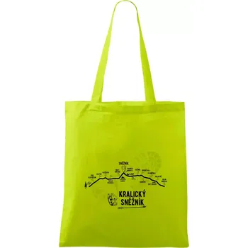 Profil kopců - Kralický Sněžník - Taška bavlněná - 42 x 38 cm ( Limetková )