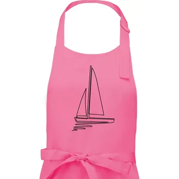 Kuchyňská zástěra Plachetnice jedním tahem - Pánská zástěra na vaření - Univerzální velikost ( Růžová )