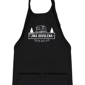 Kuchyňská zástěra Trochu jiná dovolená karavan - Dětská zástěra na vaření - Univerzální velikost ( Černá )