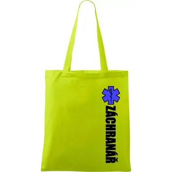 Záchranář - hvězda - Taška bavlněná - 42 x 38 cm ( Limetková )
