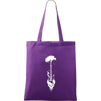 Kytara strom a lebka - Taška bavlněná - 42 x 38 cm ( Fialová )