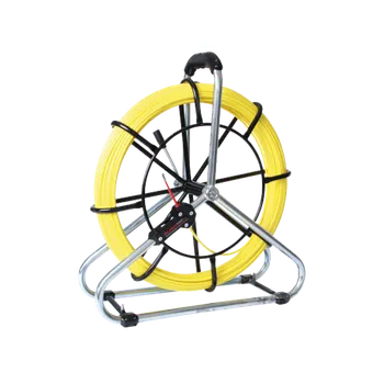 elektrický kabel 10062 Protahovací pero ze skelného vlákna, 50m, průměr 6mm, včetně navíjecího stojanu