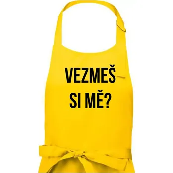 Kuchyňská zástěra Zásnuby - Pánská zástěra na vaření - Univerzální velikost ( Žlutá )