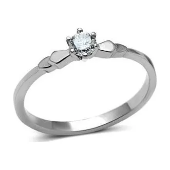 Prsten AL-0051-52 Ocelový prsten se zirkonem