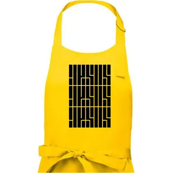 Kuchyňská zástěra Jesus nápis - Dámská zástěra na vaření - Univerzální velikost ( Žlutá )