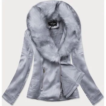 Pánská bunda Dámská semišová bunda ramoneska ve vřesové barvě s kožešinou (6502big) odstíny fialové 52