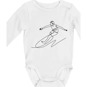 Kojenecký body Surfování jedním tahem - Body kojenecké s dlouhým rukávem - Dlouhý r. do 3 měs ( Bílá )