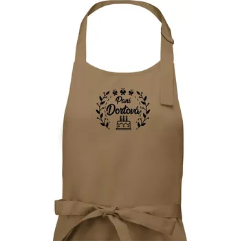 Kuchyňská zástěra Paní Dortová Věneček - Dámská zástěra na vaření - Univerzální velikost ( Cappuccino )