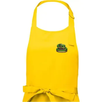 Kuchyňská zástěra Had na prsu - Dámská zástěra na vaření - Univerzální velikost ( Žlutá )