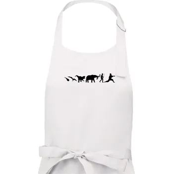 Kuchyňská zástěra Bojové umění od pravěku - Dámská zástěra na vaření - Univerzální velikost ( Bílá )