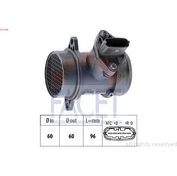 Čidlo automobilu Snímač množství protékajícího vzduchu FACET 10.1158