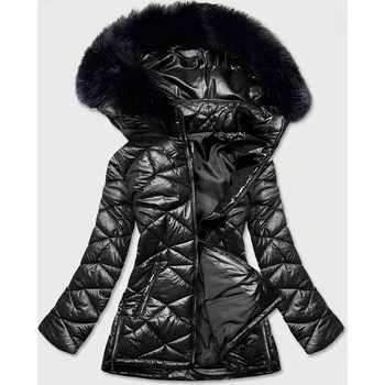 Dámská bunda Černá dámská plus size bunda pro přechodné období (mm21-76) odstíny černé 46