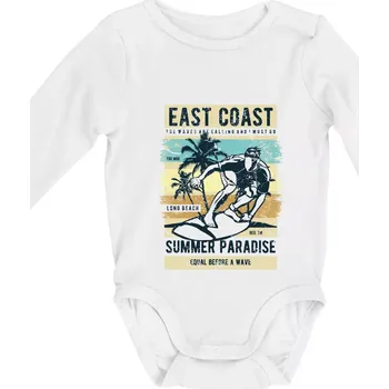 East Coast - Body kojenecké s dlouhým rukávem - Dlouhý r. 3-6 měs ( Bílá )