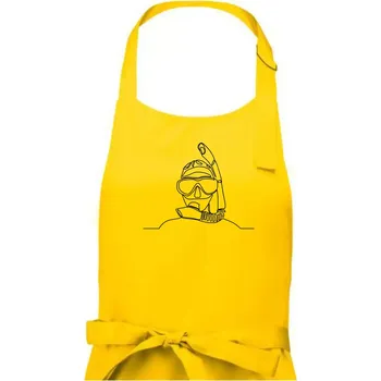 Kuchyňská zástěra Potápěč jedním tahem - Dámská zástěra na vaření - Univerzální velikost ( Žlutá )