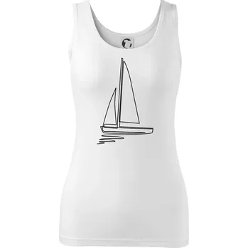 Dámské tričko Plachetnice jedním tahem - Dámské tílko - M ( Bílá )