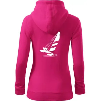 Dámská mikina Katamarán na vodě - Dámská mikina trendy zipper s kapucí - M ( Purpurová )