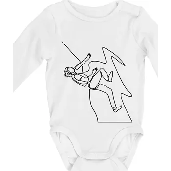 Lezec na skále jedním tahem - Body kojenecké s dlouhým rukávem - Dlouhý r. do 3 měs ( Bílá )