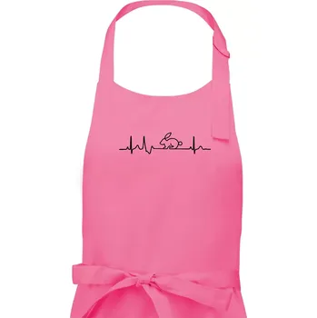 Kuchyňská zástěra EKG králík - Dámská zástěra na vaření - Univerzální velikost ( Růžová )