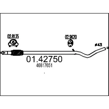 Výfuková trubka Výfuková trubka, 01.42750