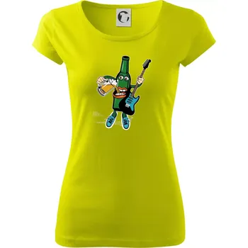Kytarista s pivem - Dámské triko Pure - L ( Limetková )